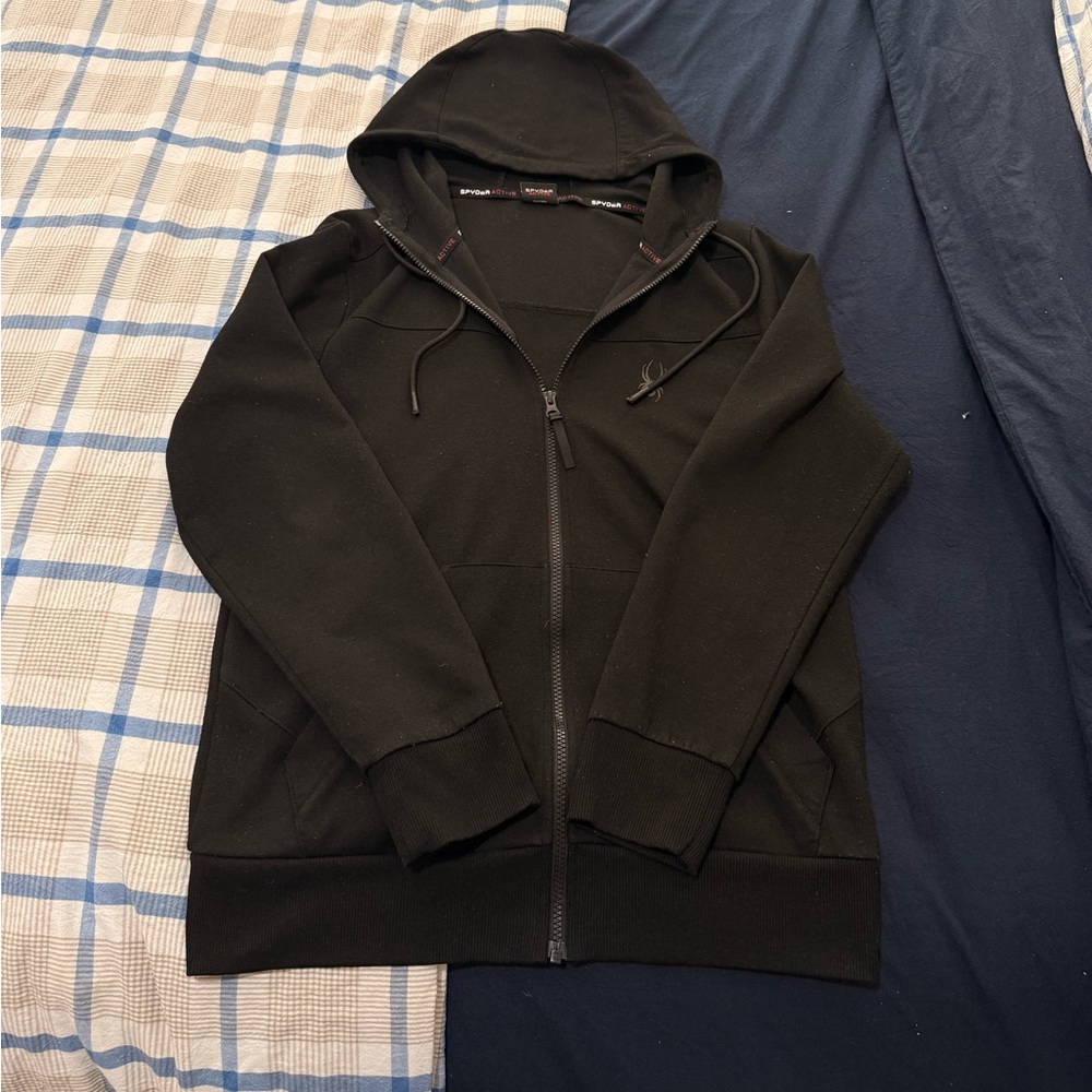 Men's Black Zip-Up Hoodie Jacket